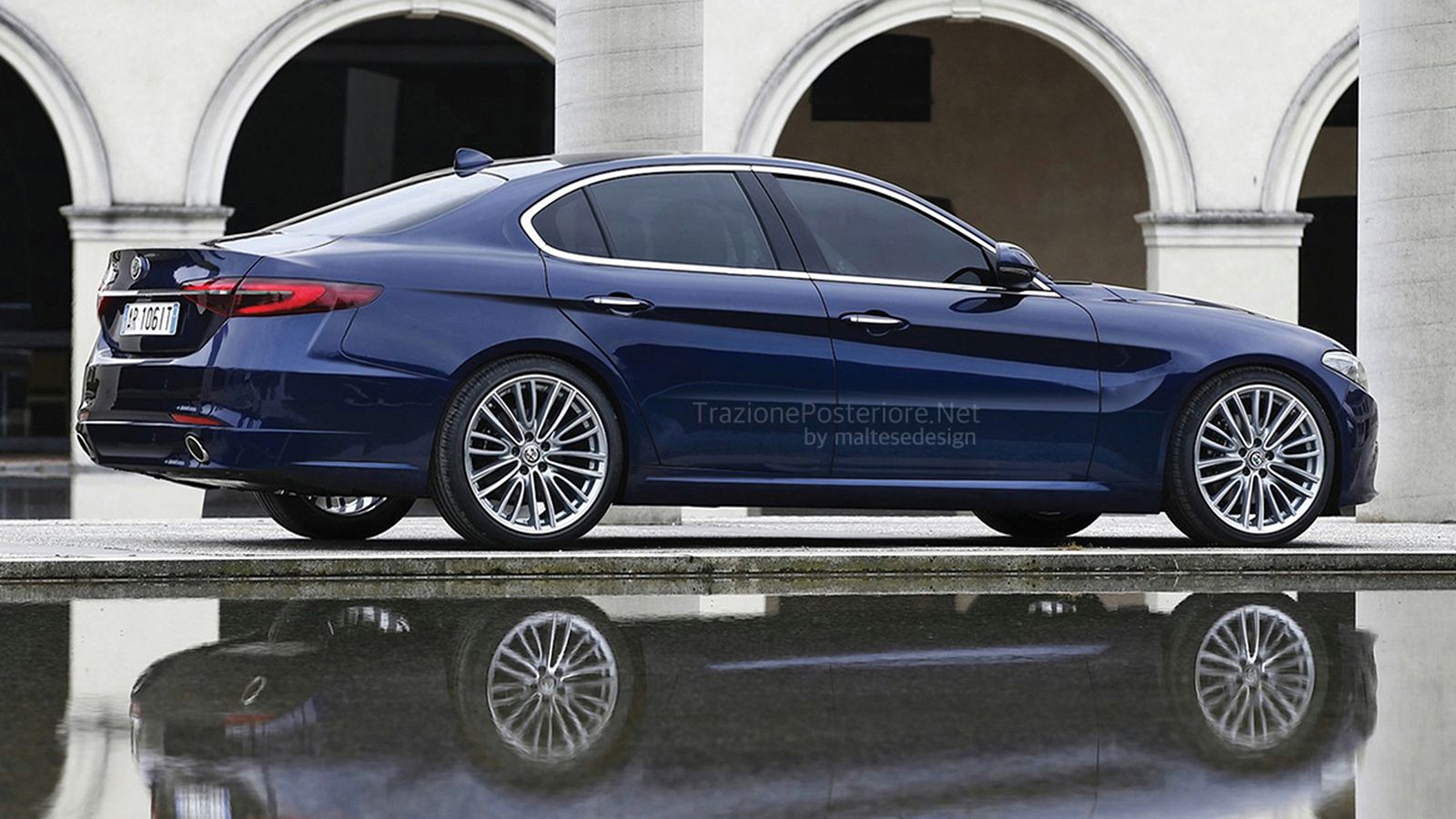 Το πολυτελές σεντάν την Alfa Romeo θα δανείζεται αρκετά σχεδιαστικά στοιχεία από την Giulia. Φυσικά οι διαστάσεις του θα είναι αυξημένες.	
